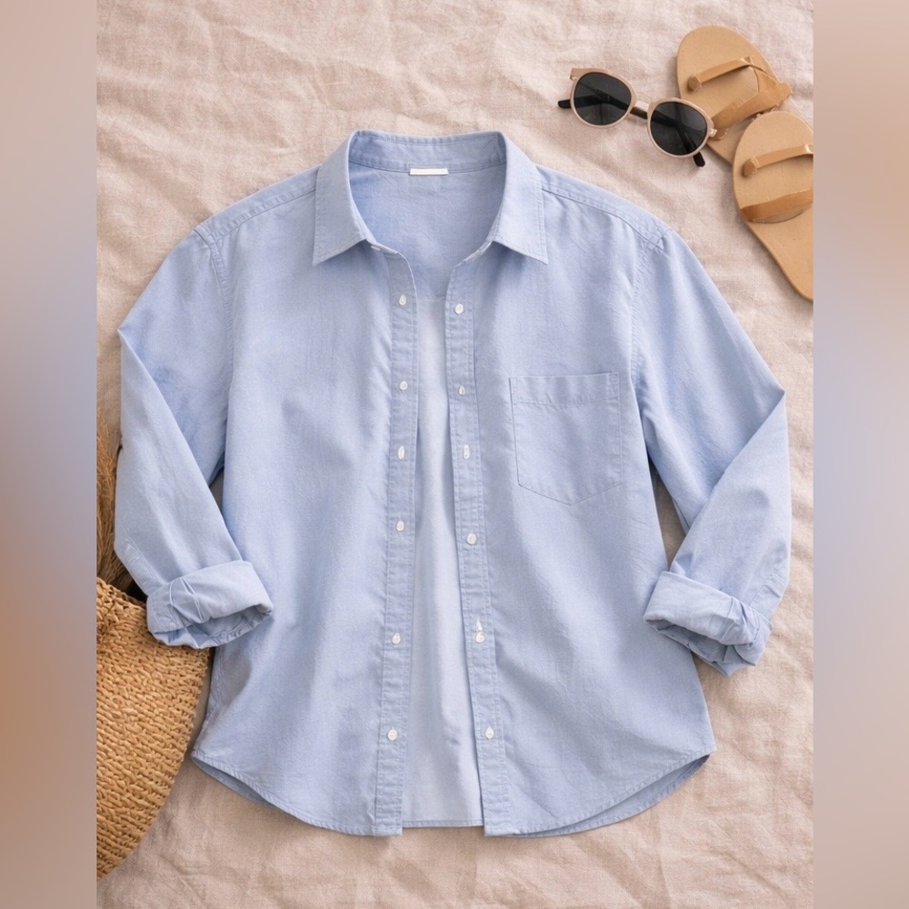beachlunchlounge Light Blue Button Down Shirt - Picture 4 of 12